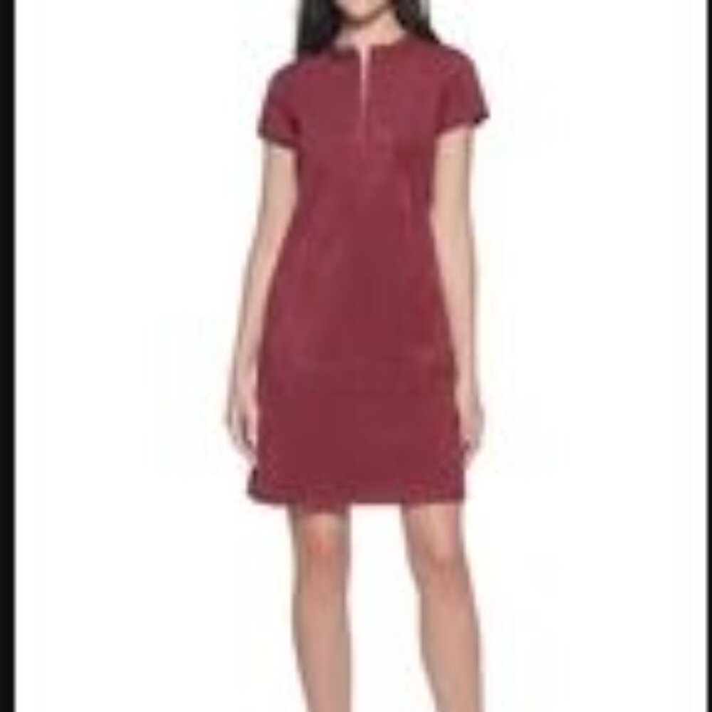 Kensie Womens faux suede midi shift dress, Size L (12)